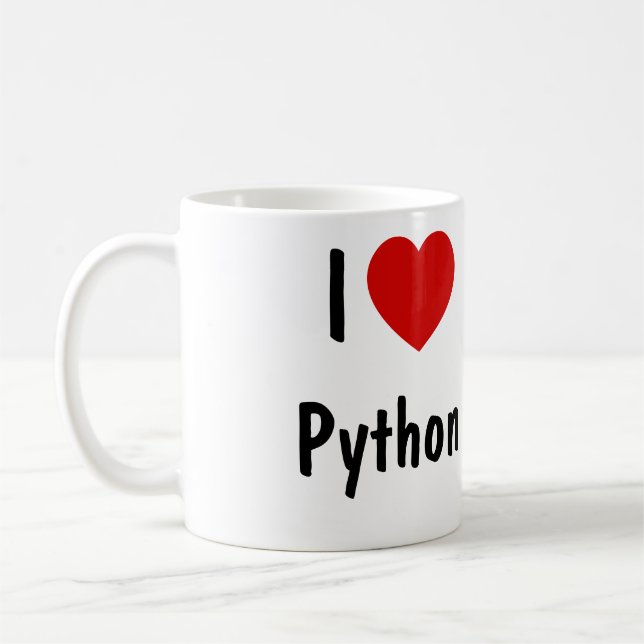 Taza De Café Me encanta la programación de Python (Izquierda)