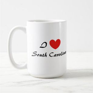Taza De Café Me encanta la tipografía cardíaca de Carolina del 