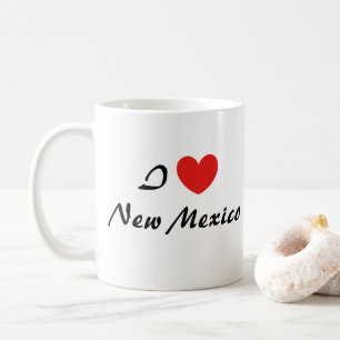Taza De Café Me encanta la tipografía cardíaca de Nuevo México