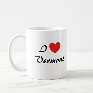 Taza De Café Me encanta la tipografía cardíaca de Vermont Coffe