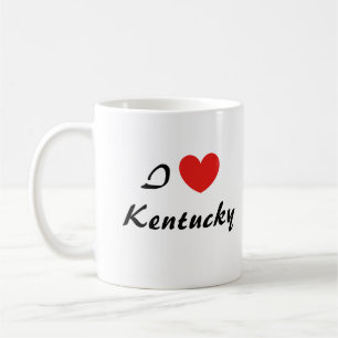 Taza De Café Me encanta la tipografía del corazón de Kentucky C