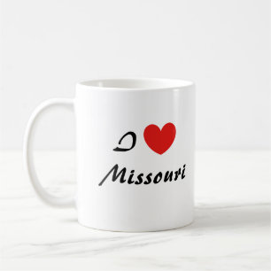 Taza De Café Me encanta la tipografía del corazón de Misuri