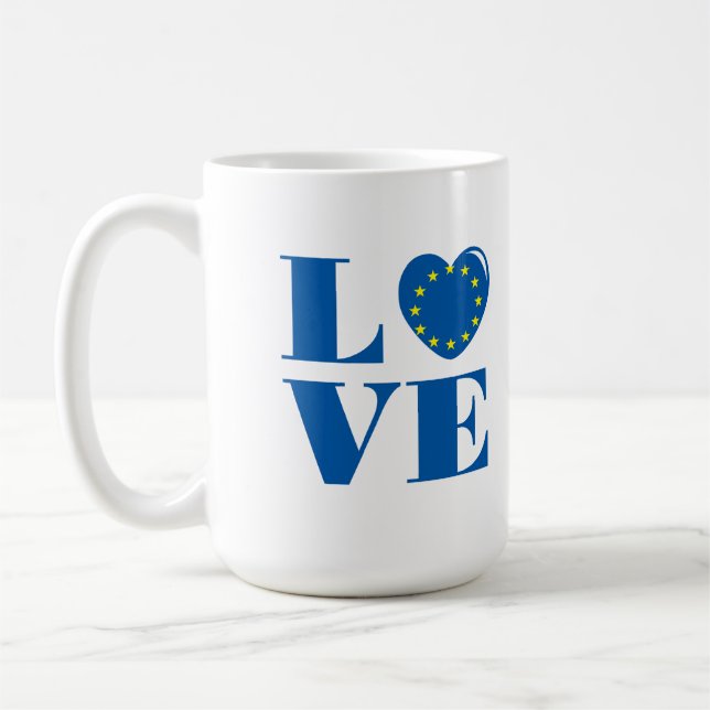 Taza De Café Me encanta la Unión Europea (Izquierda)