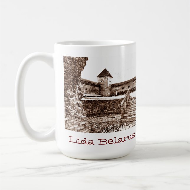 Taza De Café Me encanta Lida Belarus Architecture Castle Sketch (Izquierda)