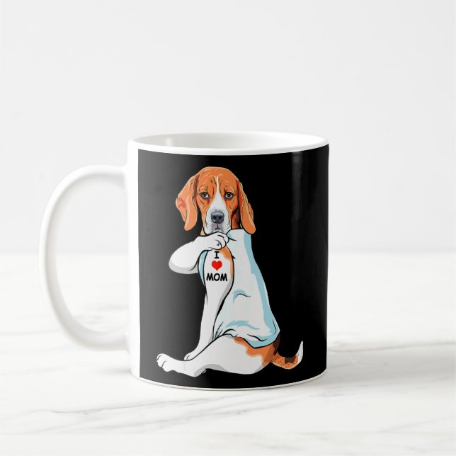 Taza De Café Me Encanta Mamá Tattoo Treting Walker Coonhound Mo (Izquierda)