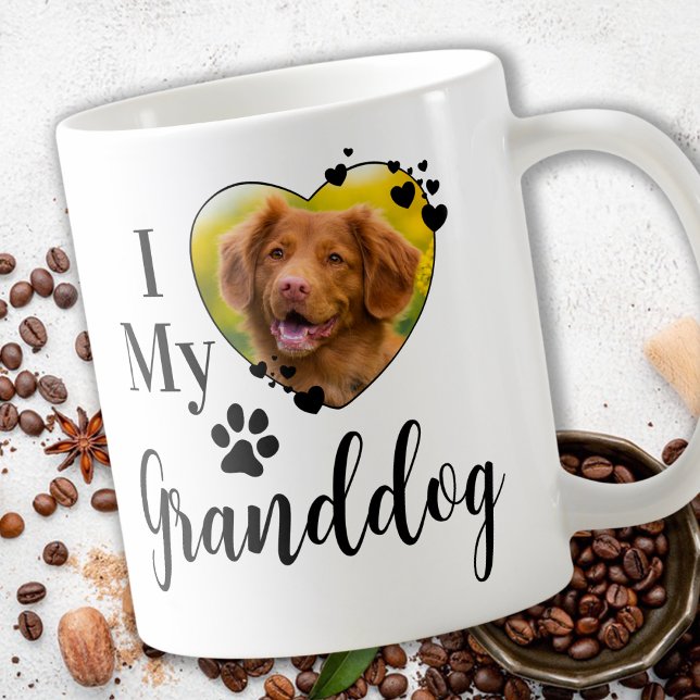 Taza De Café Me encanta mi abuelo Mascota personalizado. (Subido por el creador)