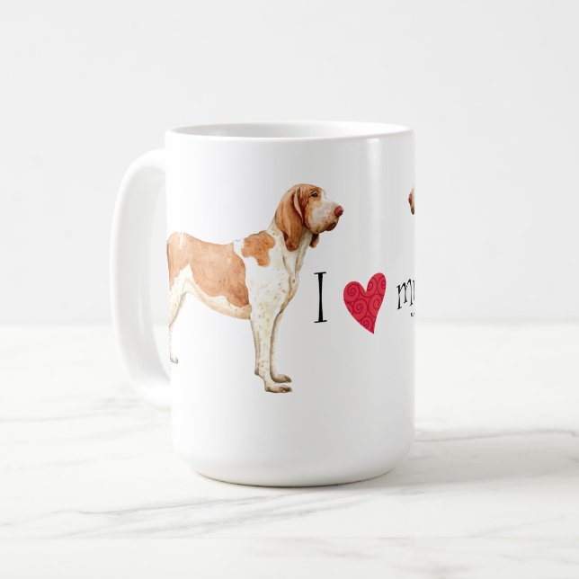 Taza De Café Me encanta mi Bracco Italiano (Anverso izquierdo)