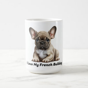 Taza De Café Me encanta mi Bulldog francés
