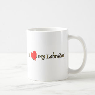 Taza De Café Me encanta mi corazón rojo labrador