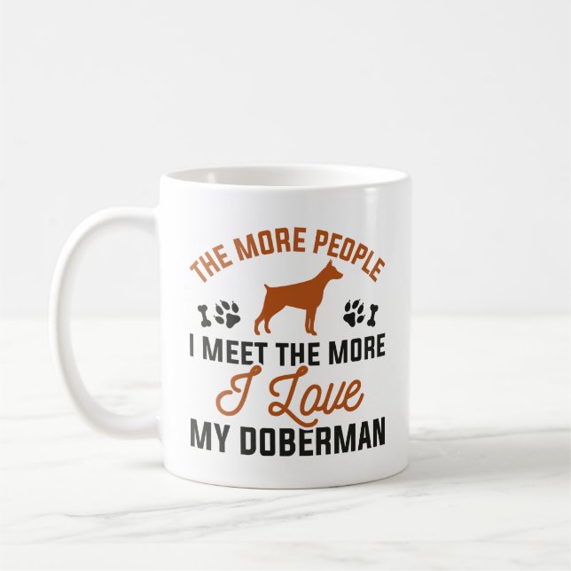 Taza De Café Me encanta mi Doberman (Izquierda)