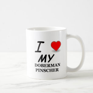 Taza De Café Me encanta mi Doberman Pinscher