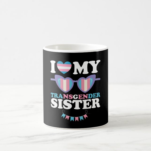Taza De Café Me encanta mi familia hermana transgénero Trans LG (Centro)