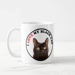 Taza De Café Me encanta mi gato negro