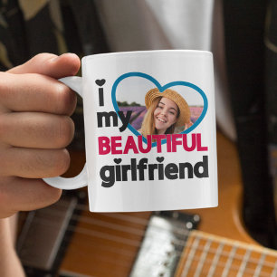 Taza De Café Me encanta mi hermosa foto de personalizado de nov