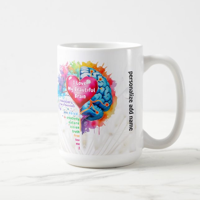 Taza De Café Me Encanta Mi Hermosa Mug De Bebida Cerebral (Derecha)