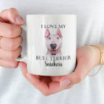 Taza De Café Me encanta mi monograma de perro de Bull Terrier<br><div class="desc">Este diseño puede ser personalizado en el área proporcionada cambiando la foto y/o el texto. O puede personalizarse haciendo clic en Personalizar esta plantilla y, a continuación, eligiendo la opción de hacer clic en el personalizar y eliminando o cambiando el color del fondo, agregando texto, cambiando el color o estilo...</div>