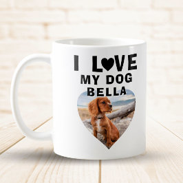 Taza De Café Me encanta mi nombre de perro fotográfico