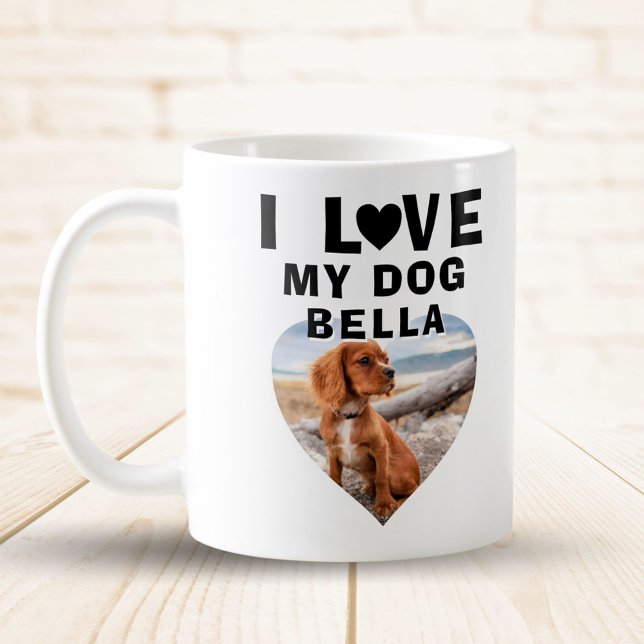Taza De Café Me encanta mi nombre de perro fotográfico (Subido por el creador)