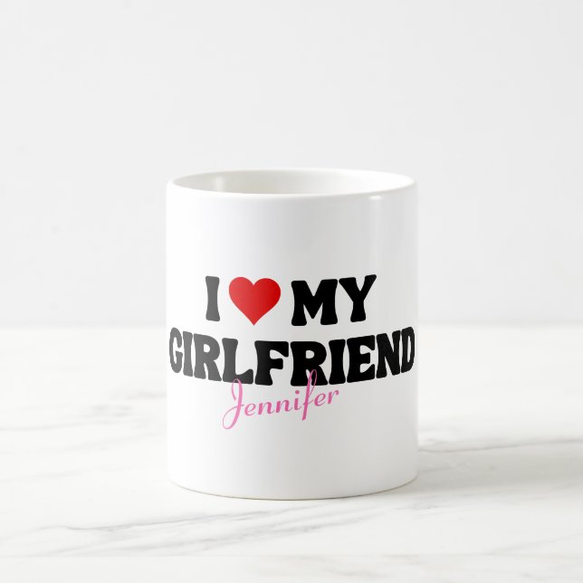 Taza De Café Me encanta mi nombre personalizado romántico de no (Centro)