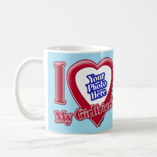 Taza De Café Me encanta mi novia foto corazón rojo horizonte az