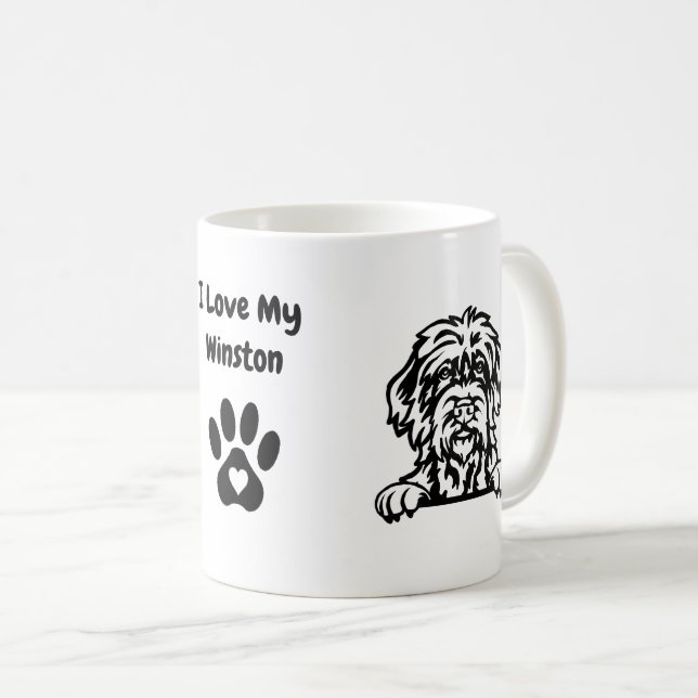 Taza De Café Me encanta mi papel de nombre de perro DACHSHUNED  (Anverso derecho)