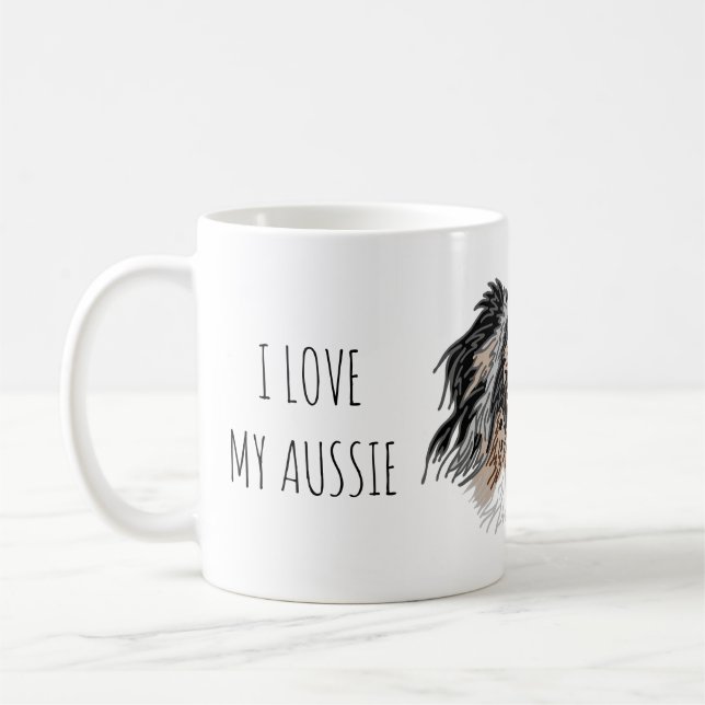Taza De Café Me encanta mi peluca de perro australiana (Izquierda)