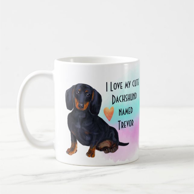 Taza De Café Me encanta mi perro de dibujos animados de Persona (Izquierda)