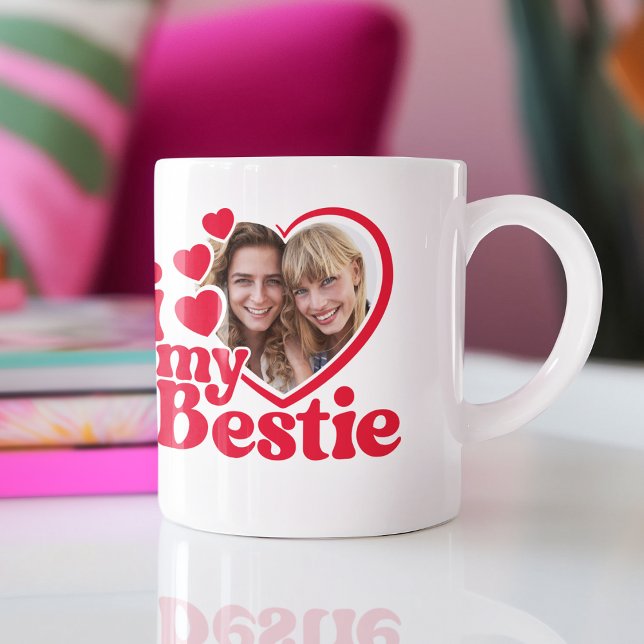 Taza De Café Me encanta mi Personalizado de fotos de Bestie (Subido por el creador)