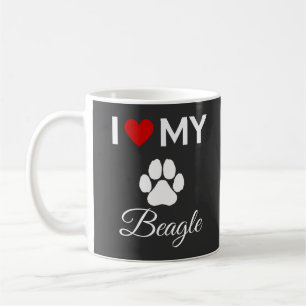 Taza De Café Me encanta mi personalizado de perro Beagle