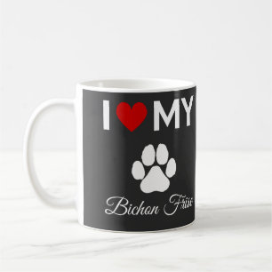 Taza De Café Me encanta mi personalizado de perro Bichon Frise