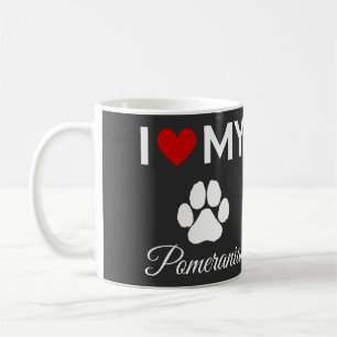 Taza De Café Me encanta mi personalizado de perro de Pomerania