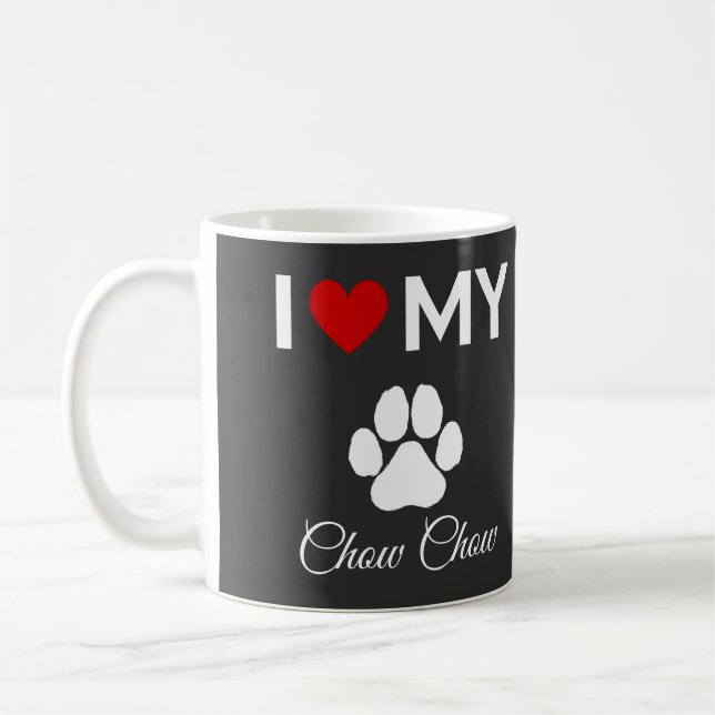 Taza De Café Me encanta mi personalizado de perros Chow Chow (Izquierda)