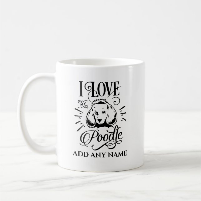 Taza De Café ME ENCANTA MI POODLE - Regalo personalizado del du (Izquierda)