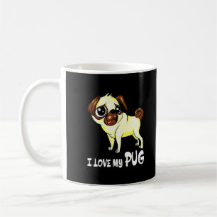 Taza De Café Me encanta mi regalo divertido de Pug
