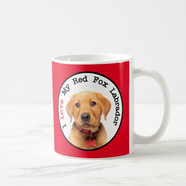 Taza De Café Me encanta mi rojo Fox Labrador (Derecha)