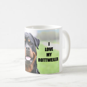 Taza De Café Me encanta mi Rottweiler