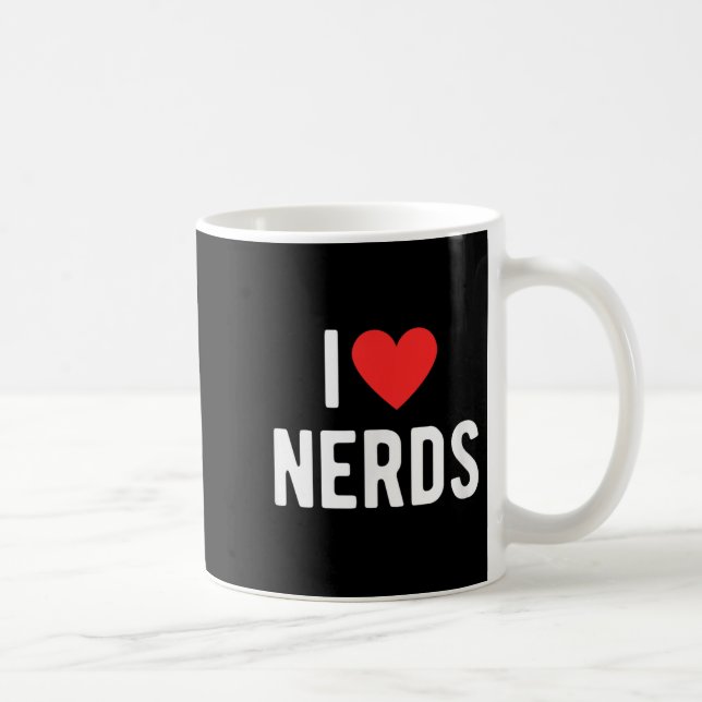 Taza De Café Me Encanta Nerds Funny Geeky Grafal Corazón Nerd (Derecha)