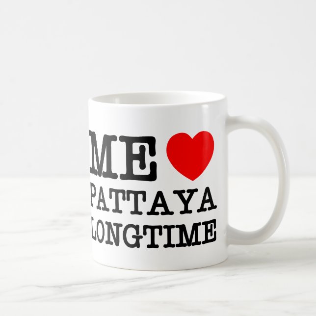 TAZA DE CAFÉ ME ENCANTA PATTAYA DURANTE MUCHO TIEMPO (Derecha)