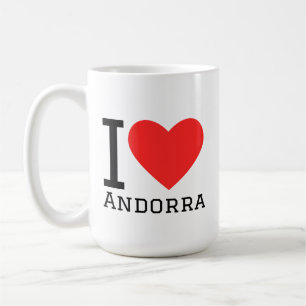 Taza De Café Me encanta pegatina cuadrada de Andorra