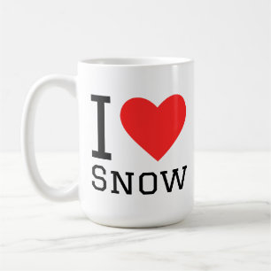 Taza De Café Me encanta pegatina cuadrada de nieve