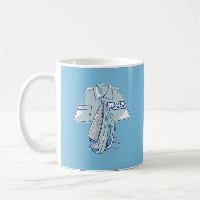 Taza De Café Me encanta planchar hierro gracioso (Izquierda)