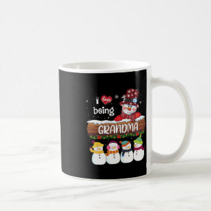 Taza De Café Me Encanta Ser Abuela Navidades Snowman Familia De