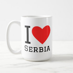 Taza De Café Me encanta Serbia pegatina cuadrada