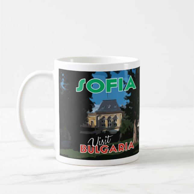 Taza De Café Me encanta Sofía Visitar Bulgaria Café Mug (Izquierda)