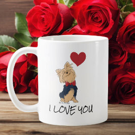 Taza De Café Me Encanta Tu Ilustracion Personalizado De Yorkie