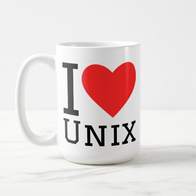 Taza De Café Me encanta Unix  (Izquierda)