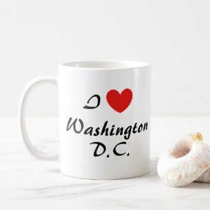 Taza De Café Me encanta Washington, D.C. Heart Typography Coffe