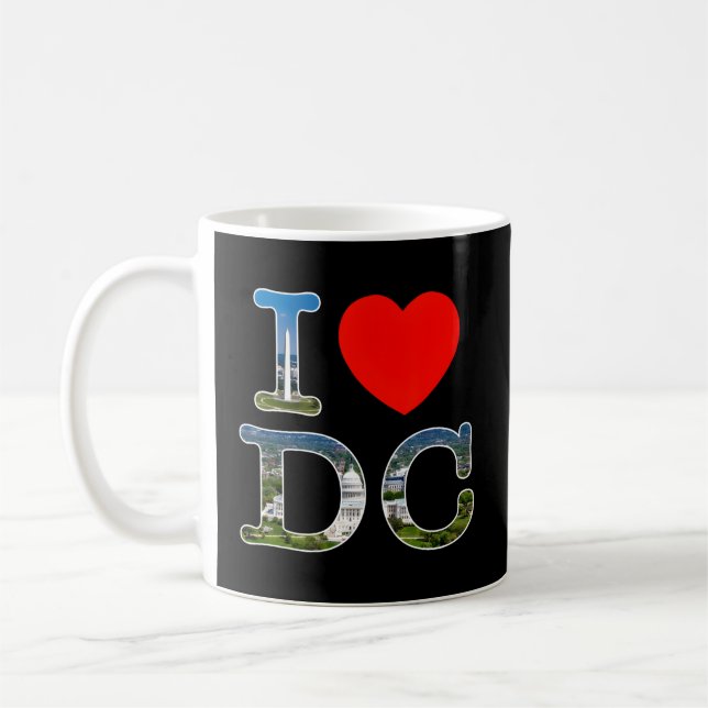 Taza De Café Me Encanta Washington Wa Dc Font (Izquierda)