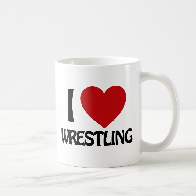 Taza De Café Me encanta WRESTLING (Derecha)