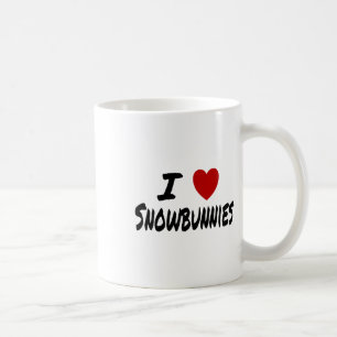 Taza De Café Me encantan (amo) las Snowbunnies esquiando y haci